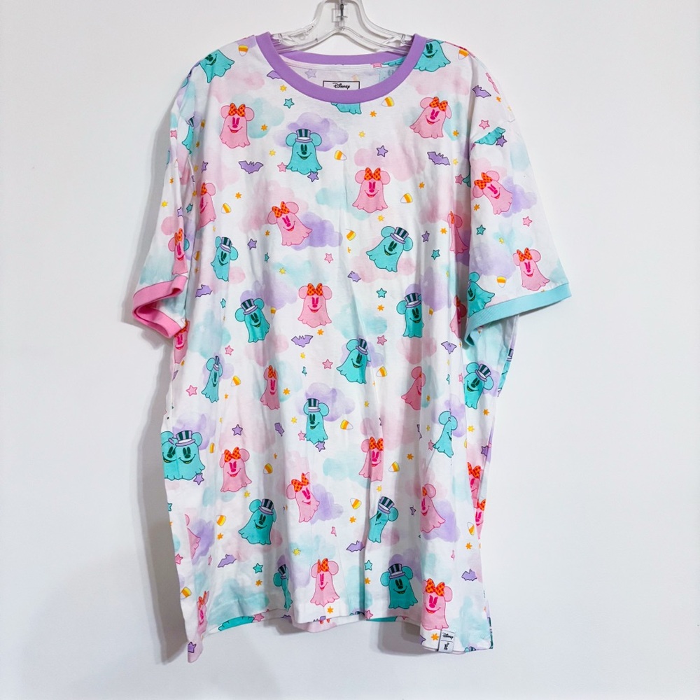 Loungefly Disney Mickey and Minnie Mouse Pastel Ghost Unisex Tee Size 3X